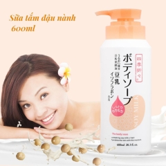 Sữa Tắm Chiết Xuất Đậu Nành, Làm Dịu Da Shikioriori Soy Milk Body Soap (600ml)