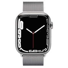 Đồng hồ thông minh Vỏ thép Bạc không gỉ, dây thể thao Apple Watch Series 7 GPS+Cellular
