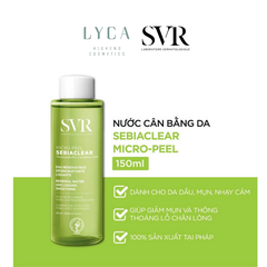 [SVR] TONER SVR SEBIACLEAR MICRO-PEEL, NƯỚC HOA HỒNG CẢI THIỆN MỤN 150ML