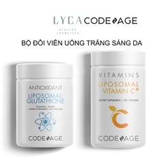 [CODE AGE] Bộ đôi Codeage dưỡng sáng da, chống oxy hóa Liposomal glutathione + Liposomal vitamin C