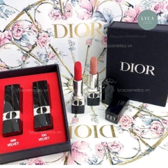 [DIOR] Set Son Dior Rouge Mini Màu 999 Velvet Và 100 Nude Look Matte