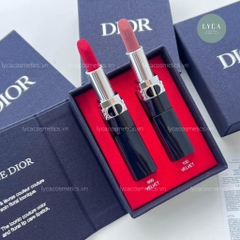 [DIOR] Set Son Dior Rouge Mini Màu 999 Velvet Và 100 Nude Look Matte