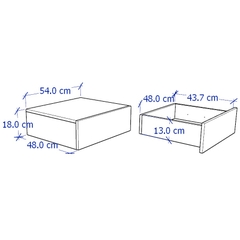 NOVA, Táp đầu giường 1 ngăn kéo cở lớn DRA_081, 54x48x18cm