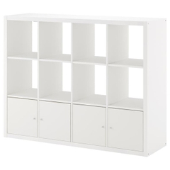 FELIX, Kệ sách 4x3 kèm 4 ô cửa SHE_015, 144x38x109cm