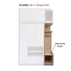 RAYA, Tủ quần áo đa năng 3 phần WAR_500, 160x60x260cm (Ngang x Sâu x Cao), Scandi Home