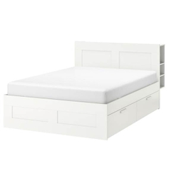 KALUA, Giường ngủ tân cổ điển 4 hộc tủ kèm kệ đầu giường BED_037, 232x111cm