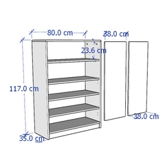 MOLTENI, Tủ giày 5 tầng cao cấp SHO_001, 80x35x117cm