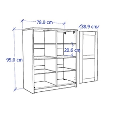 KALUA, Kệ trưng bày 4 tầng cửa kính STO_069, 78x41x95cm