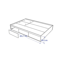 FELIX, Giường ngủ 3 ngăn tủ cánh mở BED_022, 203x30cm