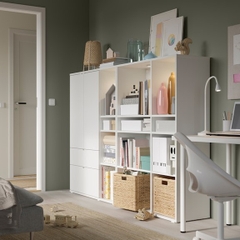 SOSIA, COMBO Kệ lưu trữ đồ dùng kèm tủ hộc kéo STO_079, 200x37x140cm
