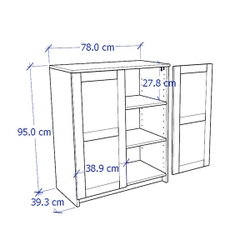 KALUA, Tủ lưu trữ đồ 3 tầng có cửa STO_055, 78x41x95cm
