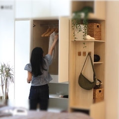 RAYA, Tủ quần áo đa năng 3 phần WAR_500, 160x60x260cm (Ngang x Sâu x Cao), Scandi Home