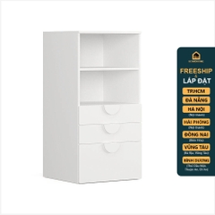 ZANOTTA, Kệ tủ lưu trữ đồ dùng với 3 ngăn kéo cho bé kèm tay nắm DRA_061, 60x57x120cm
