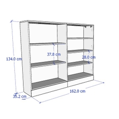 BODO, COMBO Kệ tủ lưu trữ đồ dùng cửa kính STO_071, 162x35x134cm