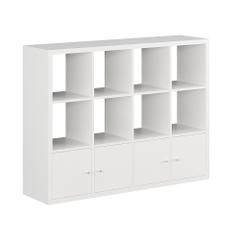 FELIX, Kệ sách 4x3 kèm 4 ô cửa SHE_015, 144x38x109cm