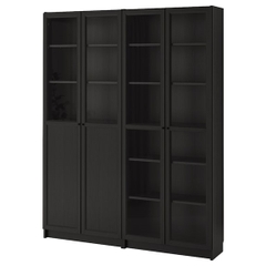 JELLY, Kệ sách 6 tầng 2 gian cửa kính cổ điển SHE_068, 160x30x202cm