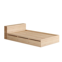 TINTO, Giường ngủ kết hợp kệ đầu giường BED_018, 221x60cm