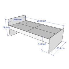 VENUS, Giường đơn cho trẻ em BED_003, 107x203x78cm
