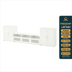 KALUA, COMBO Bộ đôi tủ 3 tầng kết hợp kệ TV 3 hộc kéo STO_054, 336x41x95cm