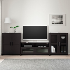 KALUA, COMBO Kệ TV kết hợp tủ trưng bày cửa kính STO_049, 276x41x95cm