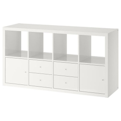 FELIX, Kệ sách 4x2 kèm 4 ô cửa SHE_016, 144x38x75cm