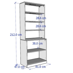 BODO, Tủ lưu trữ đồ dùng STO_072, 81x47x212cm