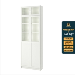 JELLY, Kệ sách 7 tầng cửa kính cổ điển SHE_062, 80x30x237cm