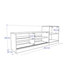 BODO, COMBO Kệ TV kèm tủ lưu trữ đồ dùng STO_083, 241x47x89cm