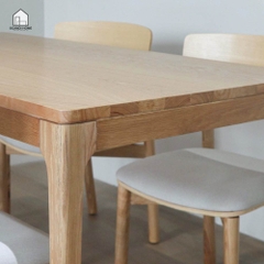MONO, Bàn ăn 4 ghế gỗ tự nhiên DIN_002, 1300x750x760, Bàn ăn gỗ Scandi Home