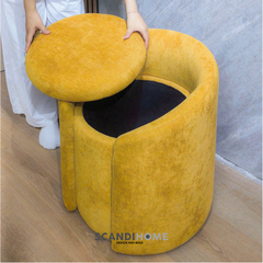 DONE, Ghế đôn, ghế trang điểm SOF_002 Scandi Home, 52x52x58cm, ghế có hộc lưu trữ tiện dụng
