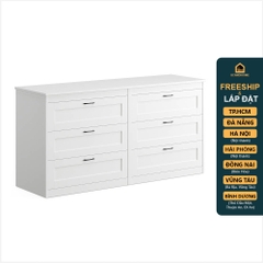SENGE, Tủ lưu trữ đồ dùng tân cổ điển 3 tầng 6 ngăn DRA_100, 162x50x81cm