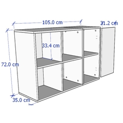 NIKOS, Kệ tủ lưu trữ đa năng 6 hộc CBN_001, 105x35x72cm