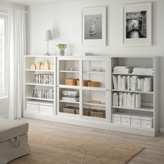 BODO, COMBO 2 Kệ sách kèm kệ trưng bày cửa kính SHE_077, 283x37x136cm