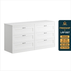 SENGE, Tủ lưu trữ đồ dùng tân cổ điển 3 tầng 6 ngăn DRA_100, 162x50x81cm