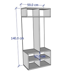 MELIA, Kệ sắp xếp đồ dùng STO_088, 59x36x140cm