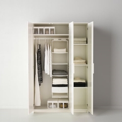 KALUA, Tủ quần áo 3 cánh mở kèm gương WAR_034, 117x50x191cm