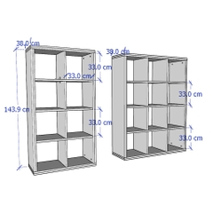 FELIX, Kệ sách 2 x 4 SHE_033, 75x38x144cm