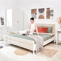 MEETU, Giường ngủ phong cách Bắc Âu, 1m6 BED_200, 210x165x45