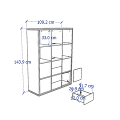 FELIX, Kệ trưng bày vật dụng 3x4 SHE_045, 109x38x144cm