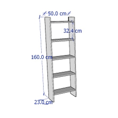 GILDA, Kệ sách 4 tầng SHE_022, 50x23x160cm