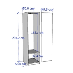 ZOOM, Tủ quần áo treo WAR_021, 50x60x201cm