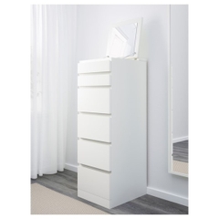 MOLTENI, Tủ lưu trữ đồ dùng 6 ngăn kéo kèm gương DRA_022, 40x48x126cm