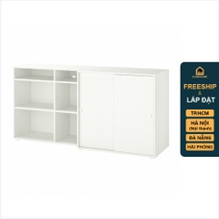 SOSIA, Tủ lưu trữ cửa lùa kèm kệ sách 3 tầng STO_075, 190x47x90cm