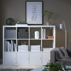 FELIX, Kệ sách 4x3 kèm 4 ô cửa SHE_015, 144x38x109cm