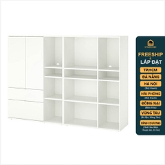 SOSIA, COMBO Kệ lưu trữ đồ dùng kèm tủ hộc kéo STO_079, 200x37x140cm