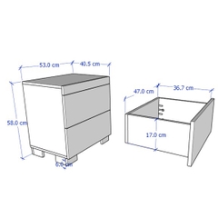 ENRIQUE, Táp đầu giường 2 ngăn kéo DRA_118, 53x40x58cm