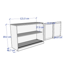 BODO, Tủ lưu trữ 2 cửa lùa STO_044, 121x47x89cm