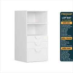 ZANOTTA, Kệ tủ lưu trữ đồ dùng với 3 ngăn kéo cho bé kèm tay nắm DRA_061, 60x57x120cm