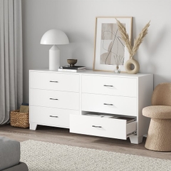 BECKVILLE, Tủ lưu trữ đồ dùng 3 tầng 6 ngăn kéo DRA_124, 160x41x78cm