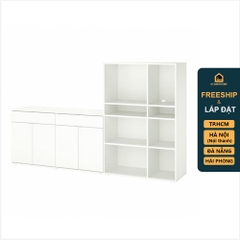 SOSIA, COMBO Kệ lưu trữ 4 tầng kèm tủ 2 gian STO_077, 235x37x140cm